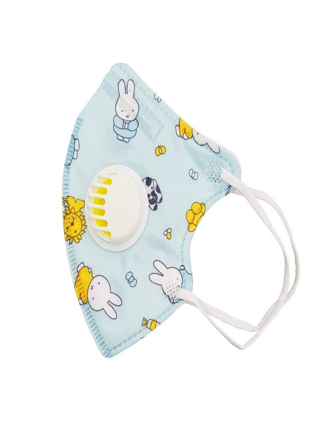 VRITRAZ PM 2.5 Kids Children Anti Pollution Activated Carbon Face Mask with Breathing Valve Blue - Image 5